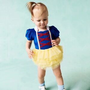 NWT Posh Peanut Disney Princess Snow White Velour Bodysuit Dress Size 2T